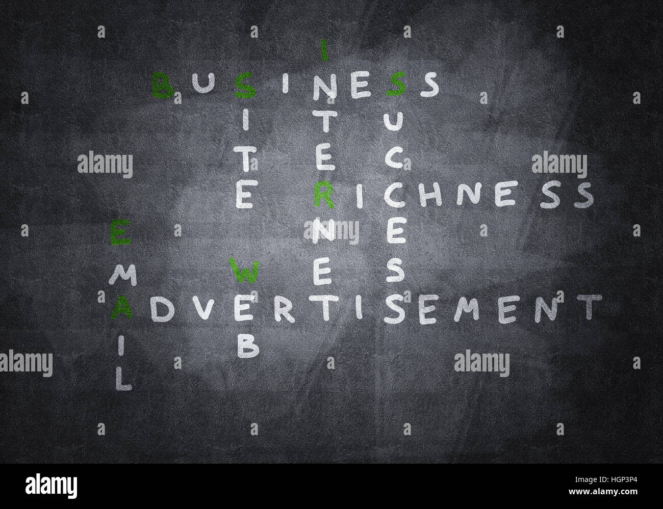 Chalk drawn crossword Stock Photo Alamy