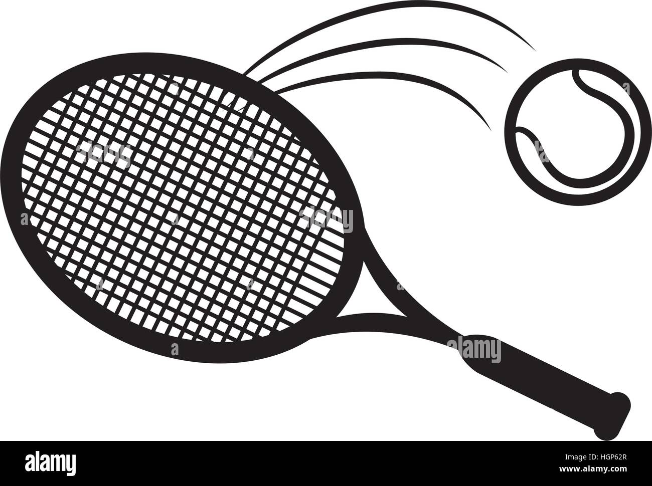 tennis ball and racket icon over white background. sport equipment ...