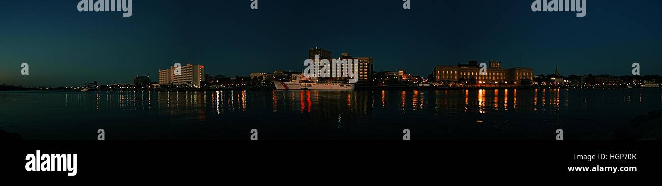 View of Wilmington, North Carolina. This a panoramic photo from across ...