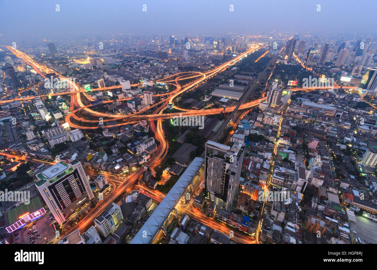 Cityscape of downtown Bangkok city at night , Thailand Stock Photo - Alamy
