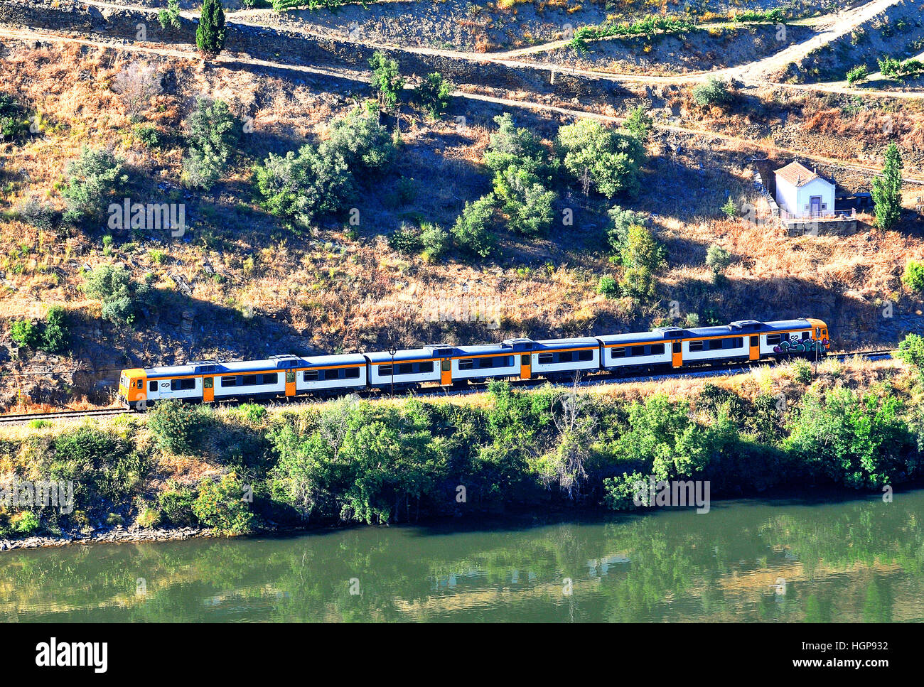 train in Douro valley Portugal Stock Photo Alamy