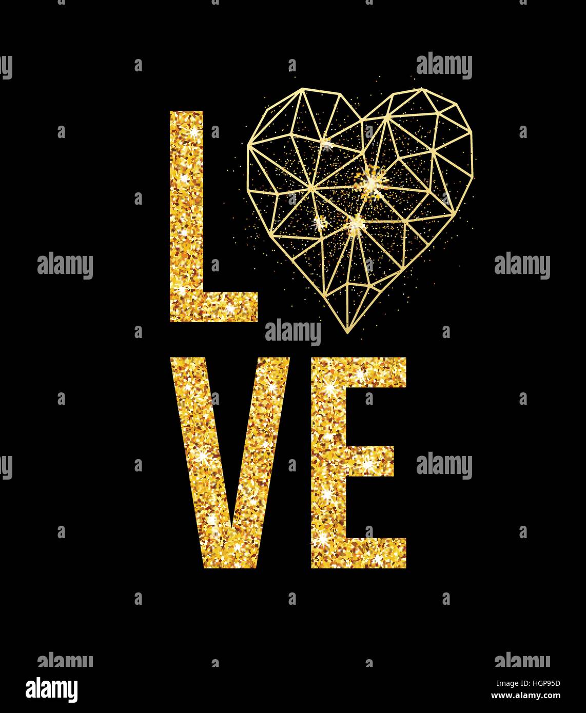 Happy valentines day love greeting card with white low poly style heart ...