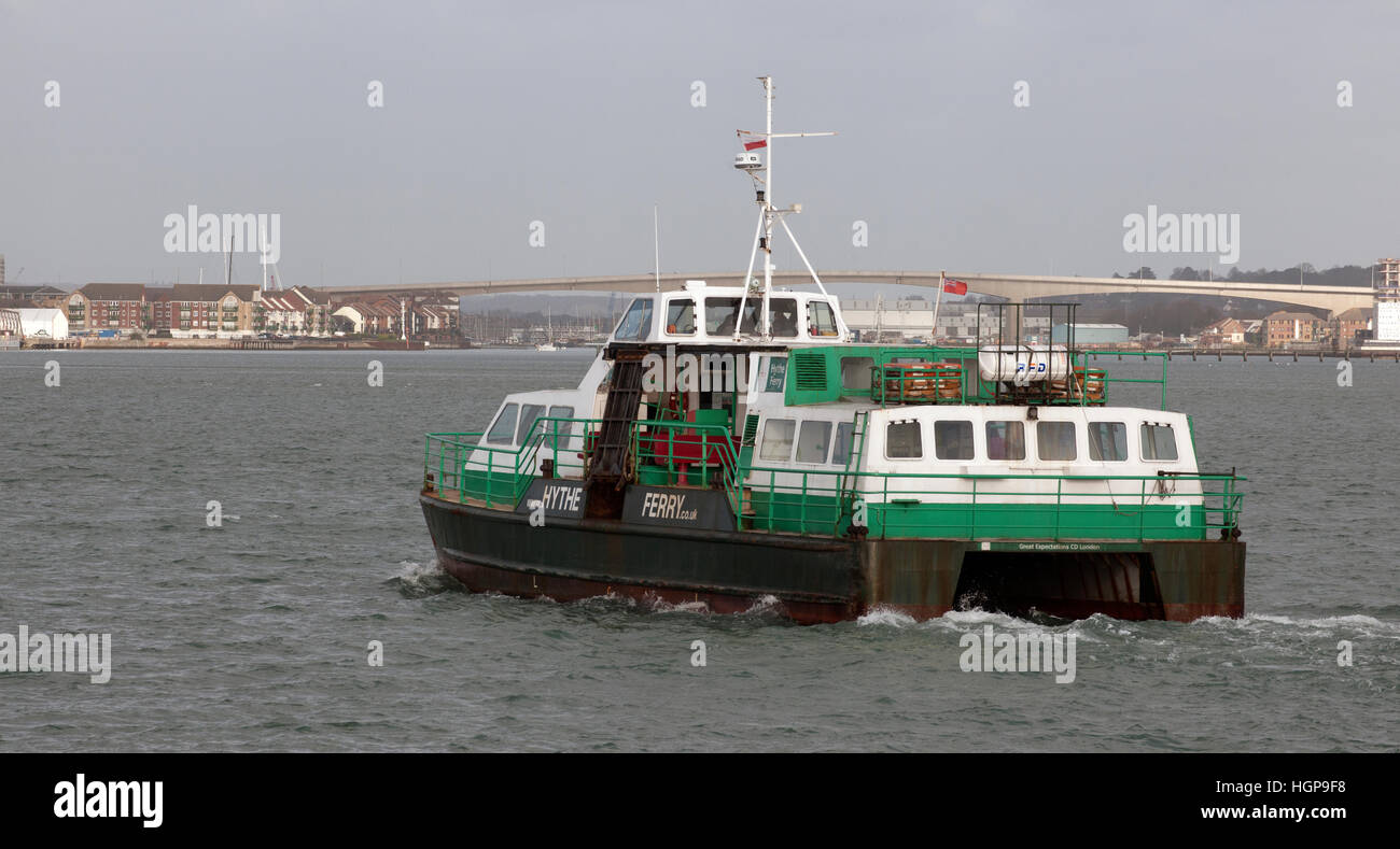 The Hythe Passenger Ferry, Southampton Water, Southampton, Hampshire, England, UK. Stock Photo