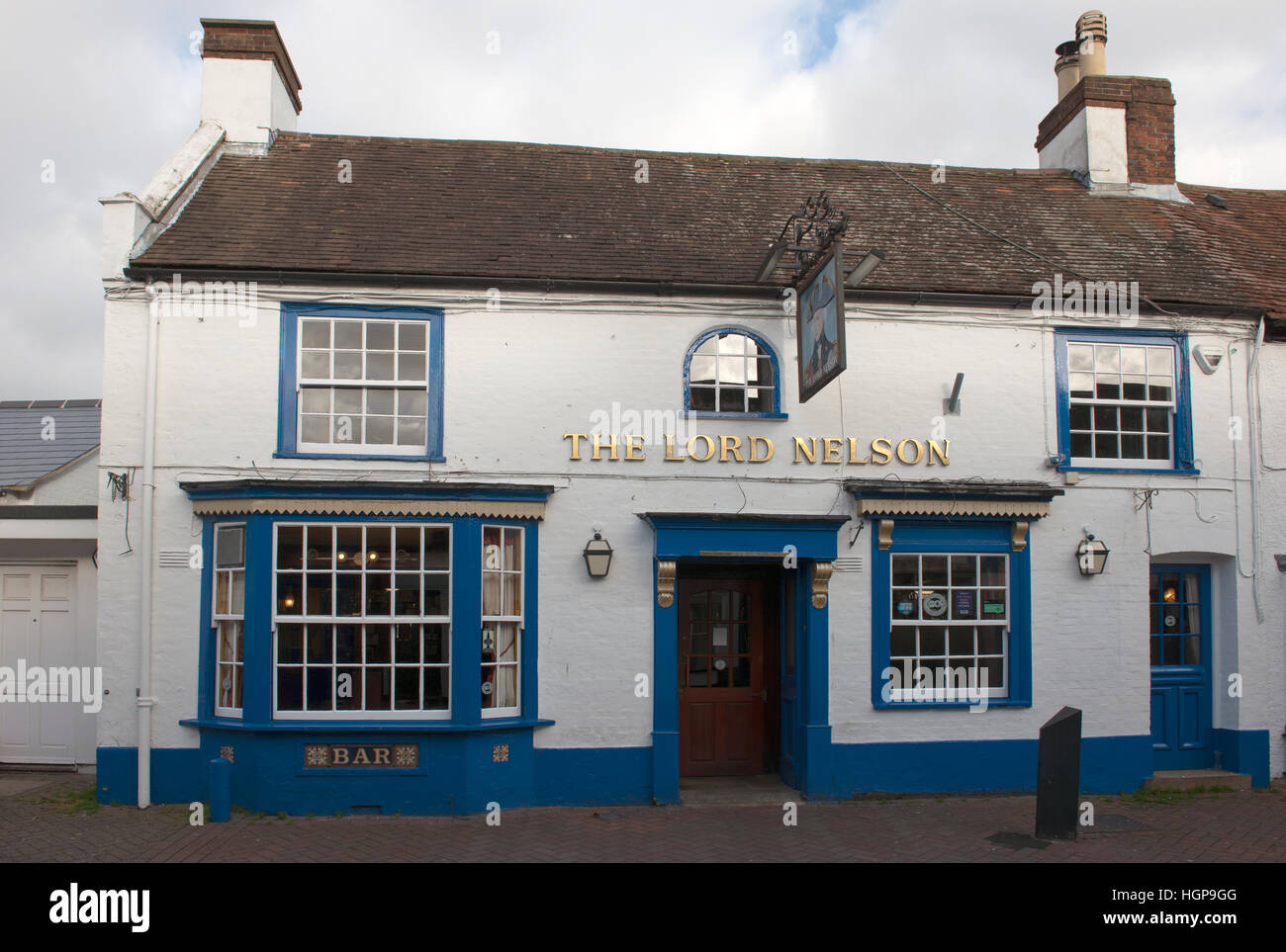 The Lord Nelson public house, High Street, Hythe, Hampshire, England, UK. Stock Photo