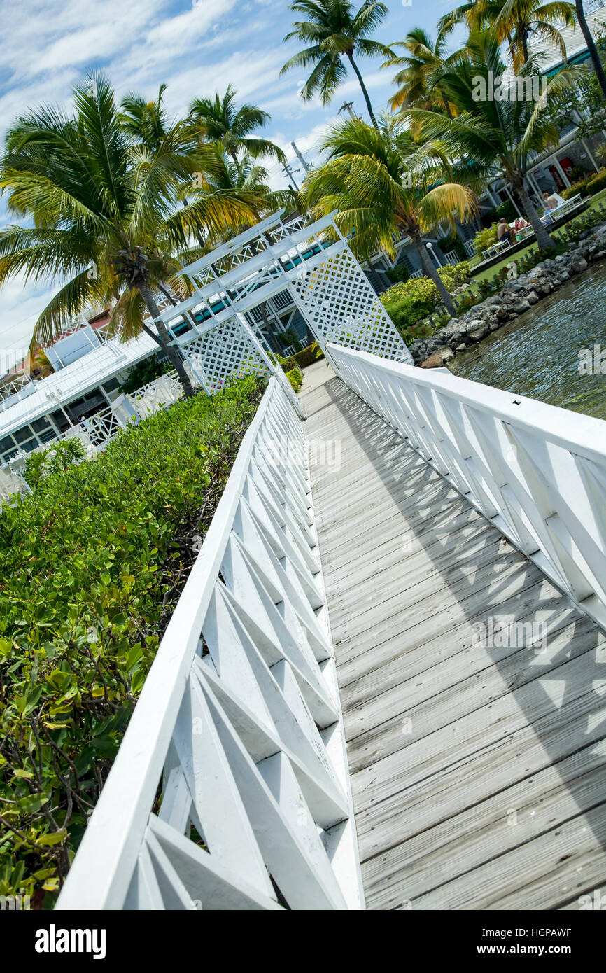 Boardwalk, Parador Villa Parguera, La Parguera, Puerto Rico Stock Photo