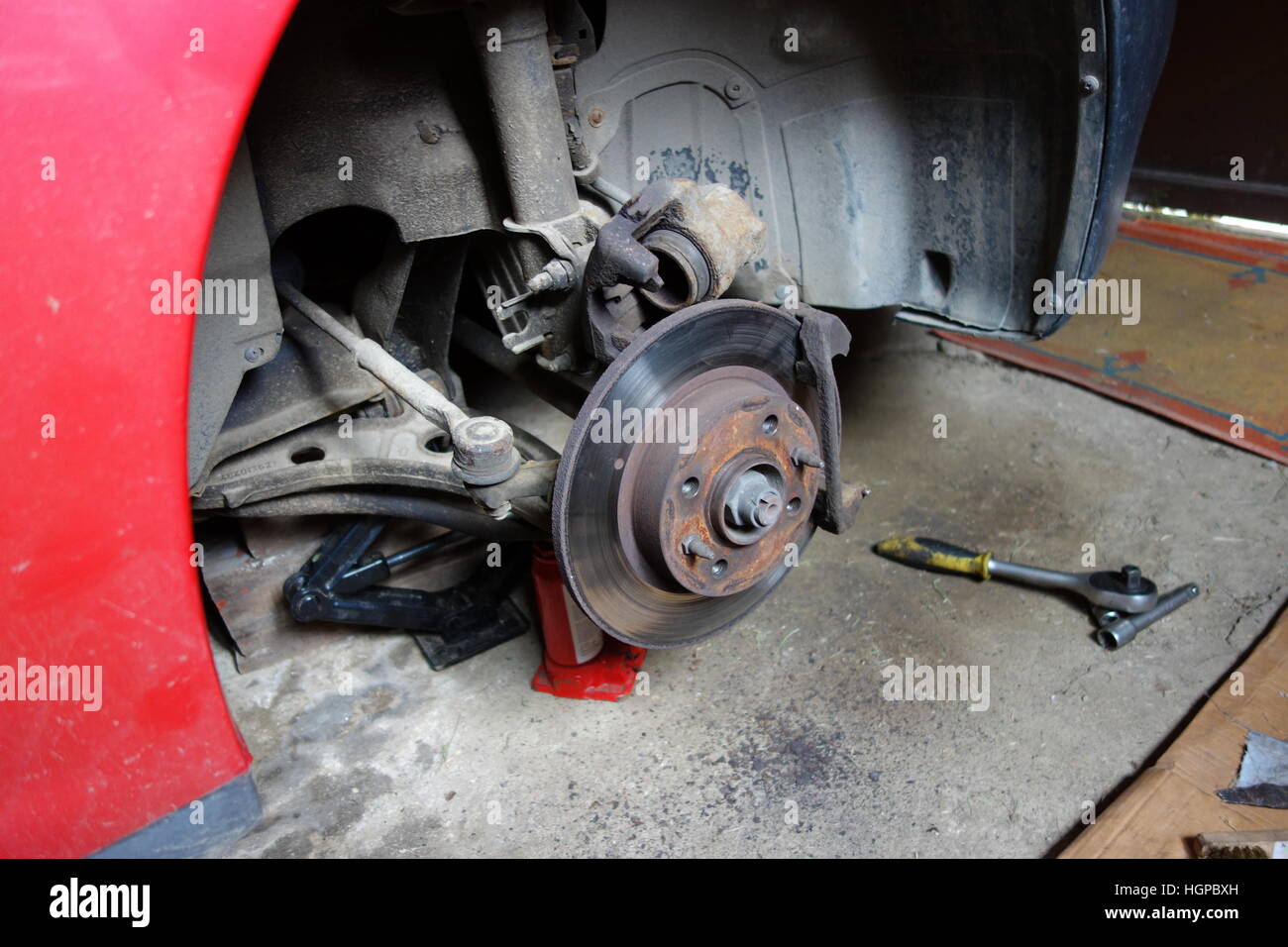 Car brakes of Fiat Punto Stock Photo