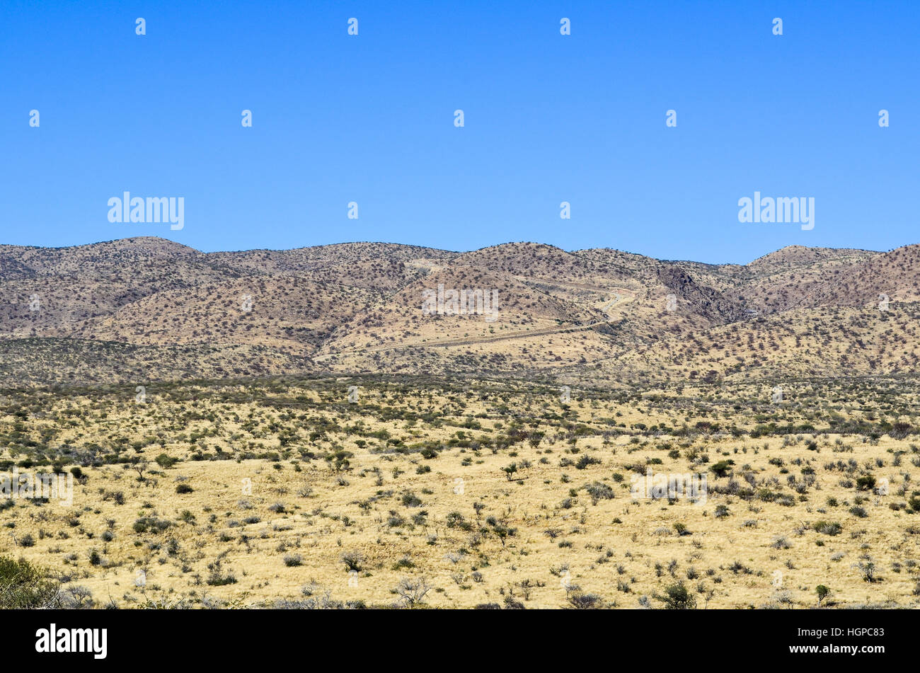 Aerial view of the Khomas highlands, near Windhoek in Namibia Stock Photo