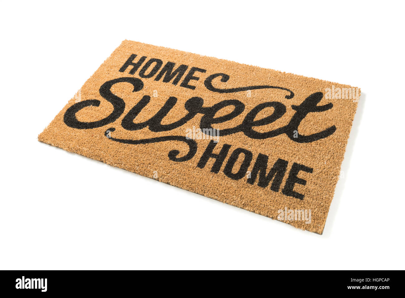 Home Sweet Home Mat Isolated on a White Background Stock Photo