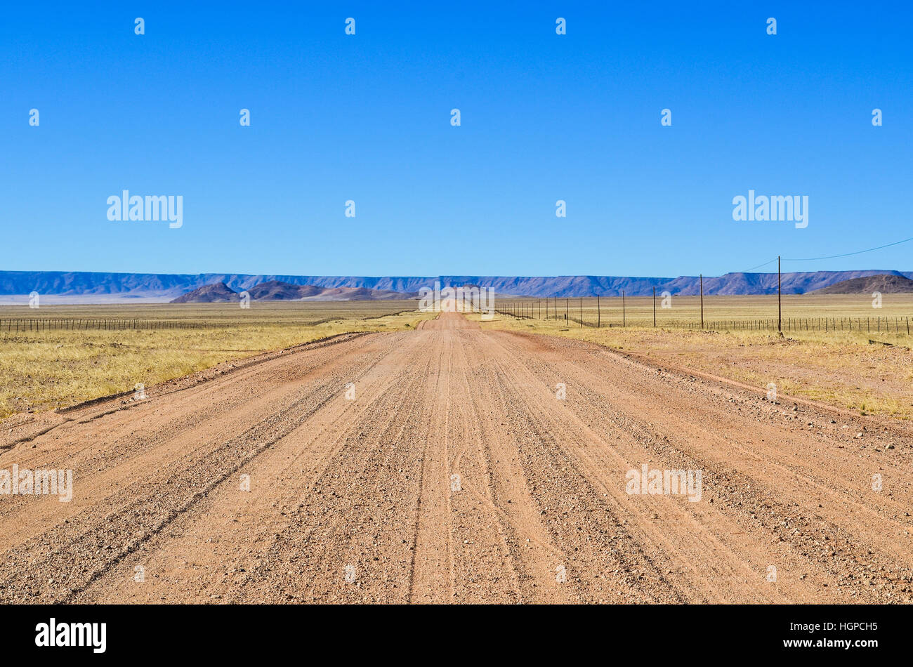 Desert road near Aus, in the Namib Desert, Namibia, Africa Stock Photo
