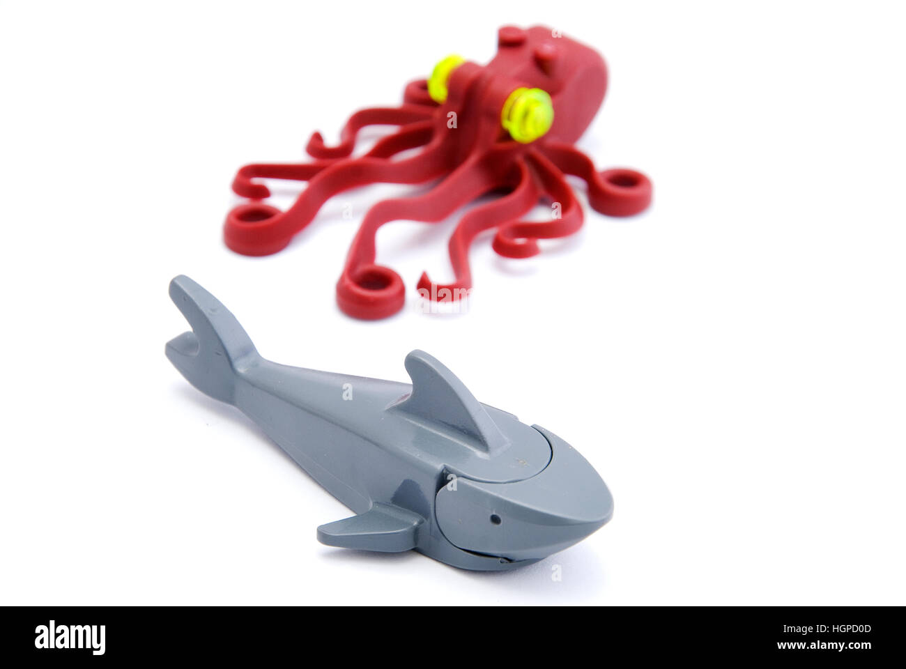 Lego Octopus and shark Stock Photo