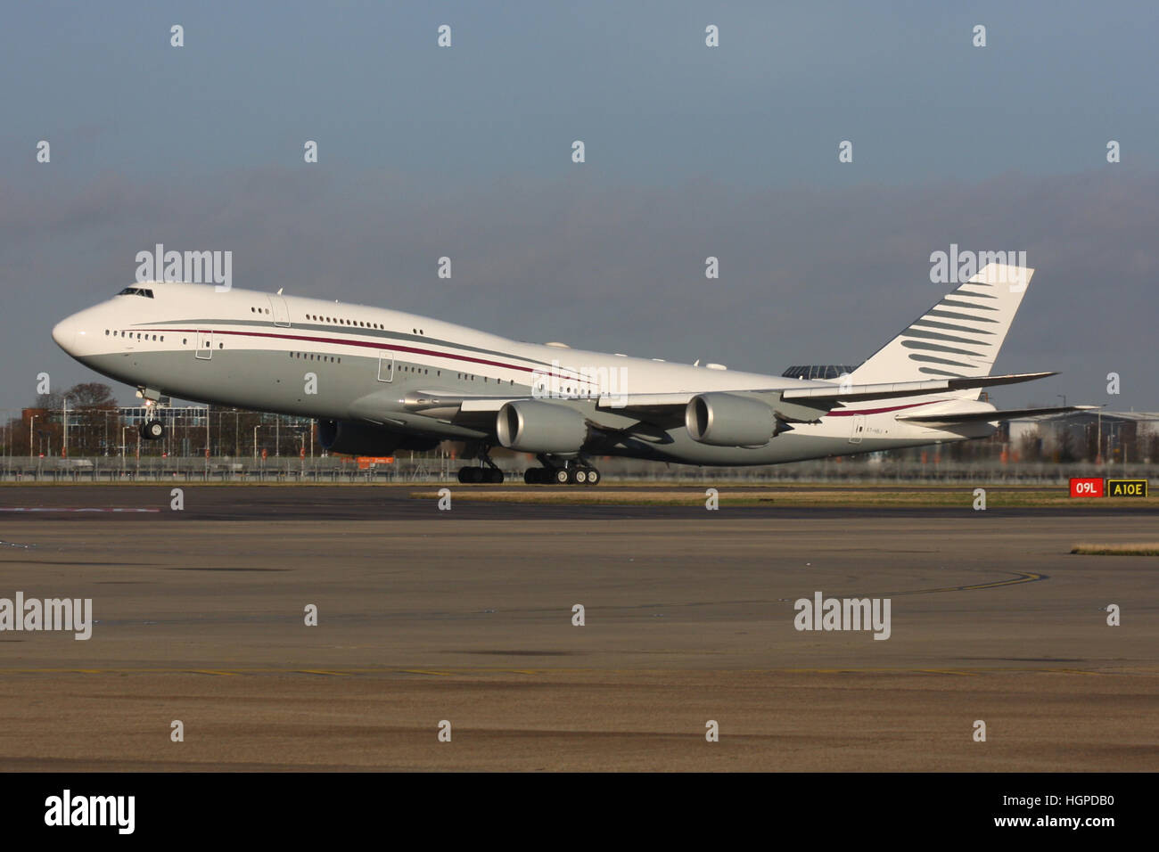 BOEING 747 800 BBJ EXECUTIVE AMIRI FLIGHT QATAR Stock Photo