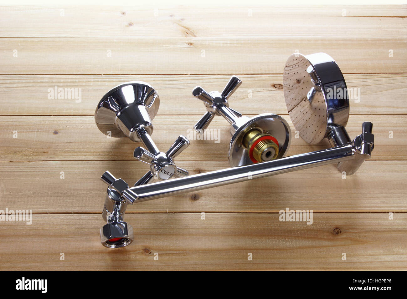 Taps and Shower Head Stock Photo Alamy