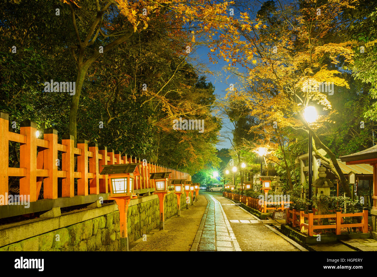 The historical Yasaka Shrine at night, Kyoto, Japan Stock Photo - Alamy