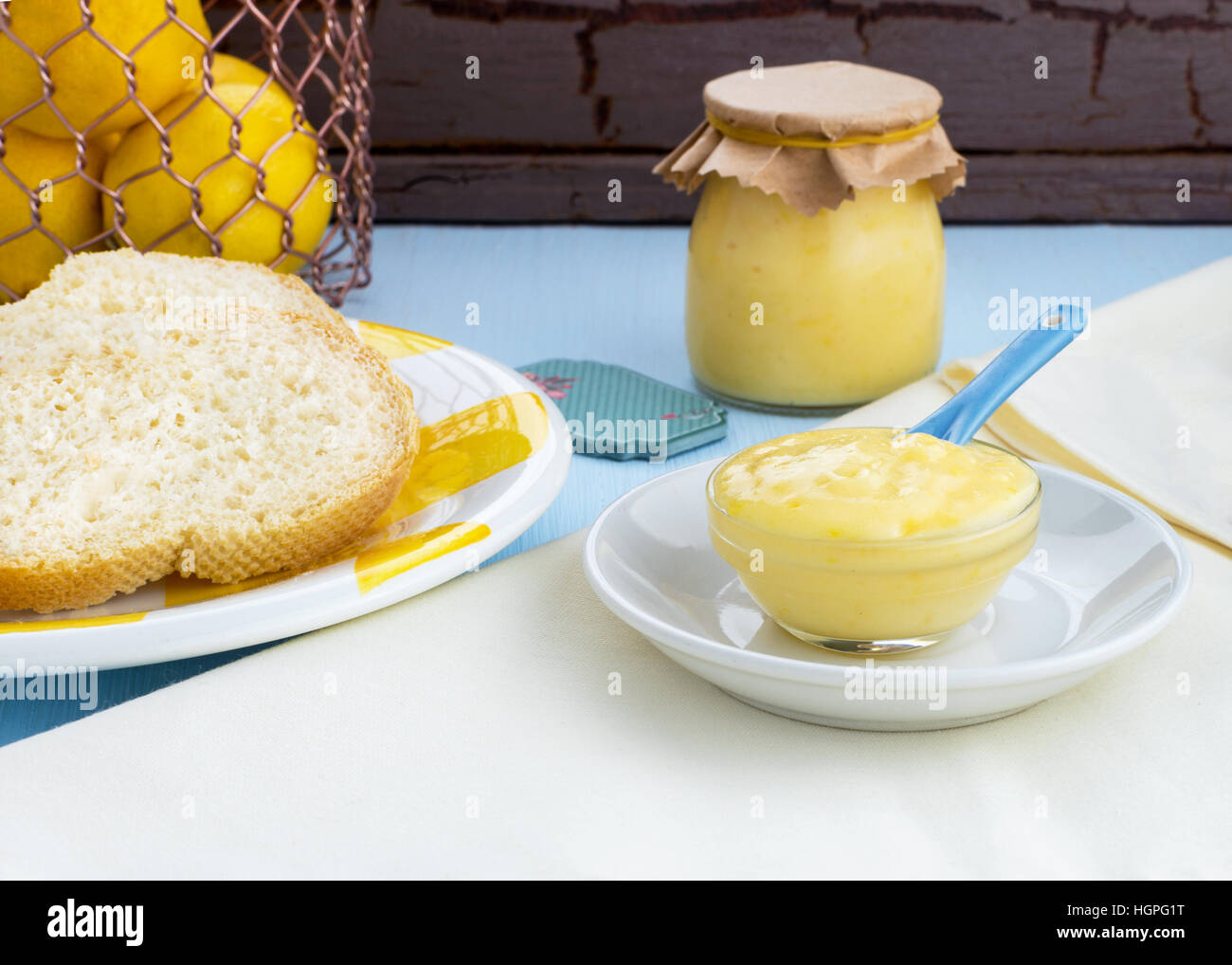 homemade lemon curd Stock Photo