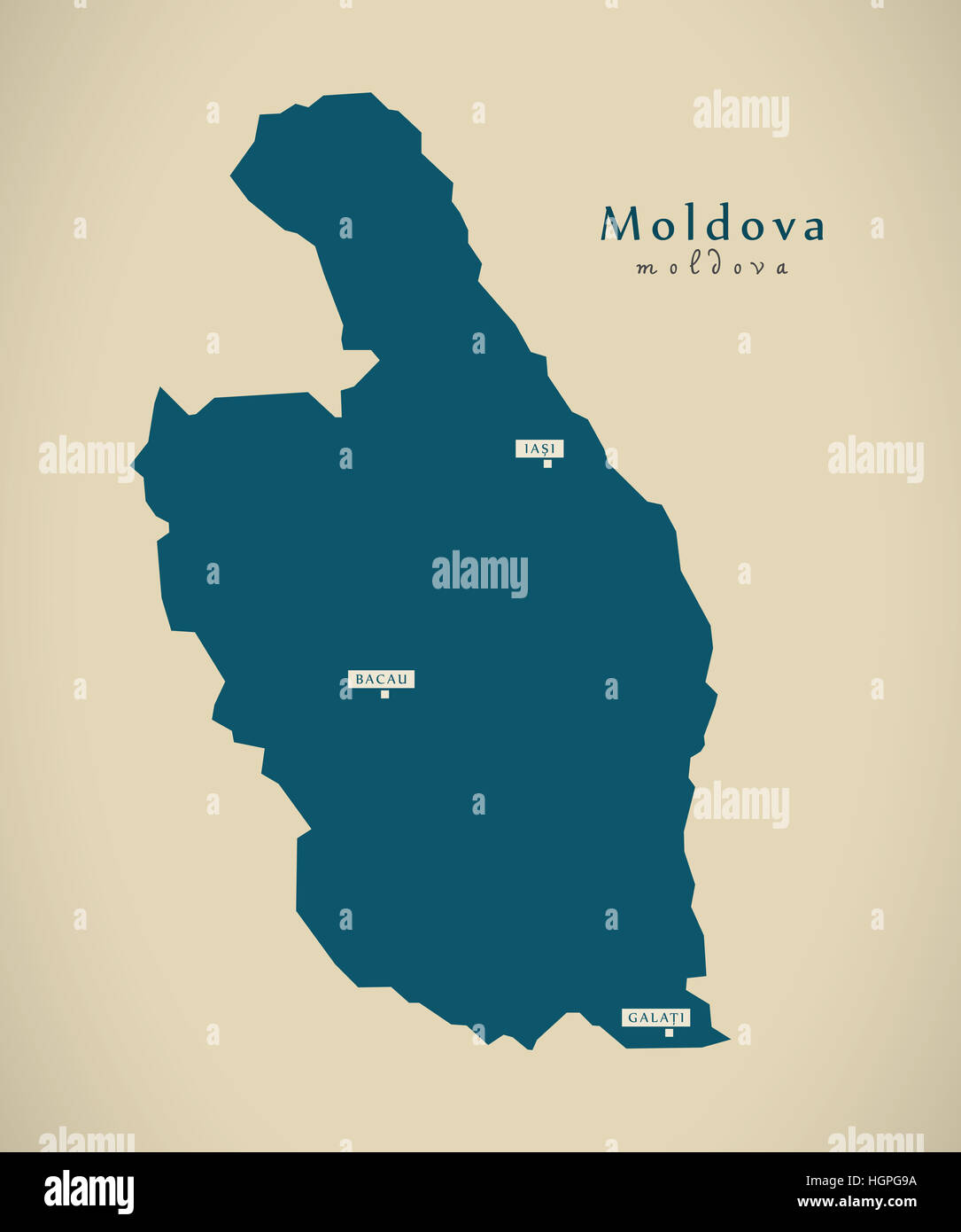Modern Map - Moldova Romania RO illustration Stock Photo