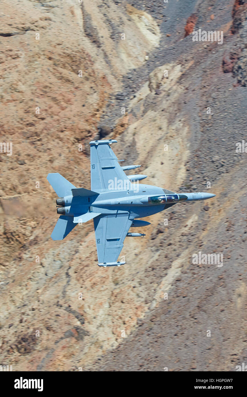 United States Navy EA18G Growler Super Electronic Warfare Jet, Flying At Low Level