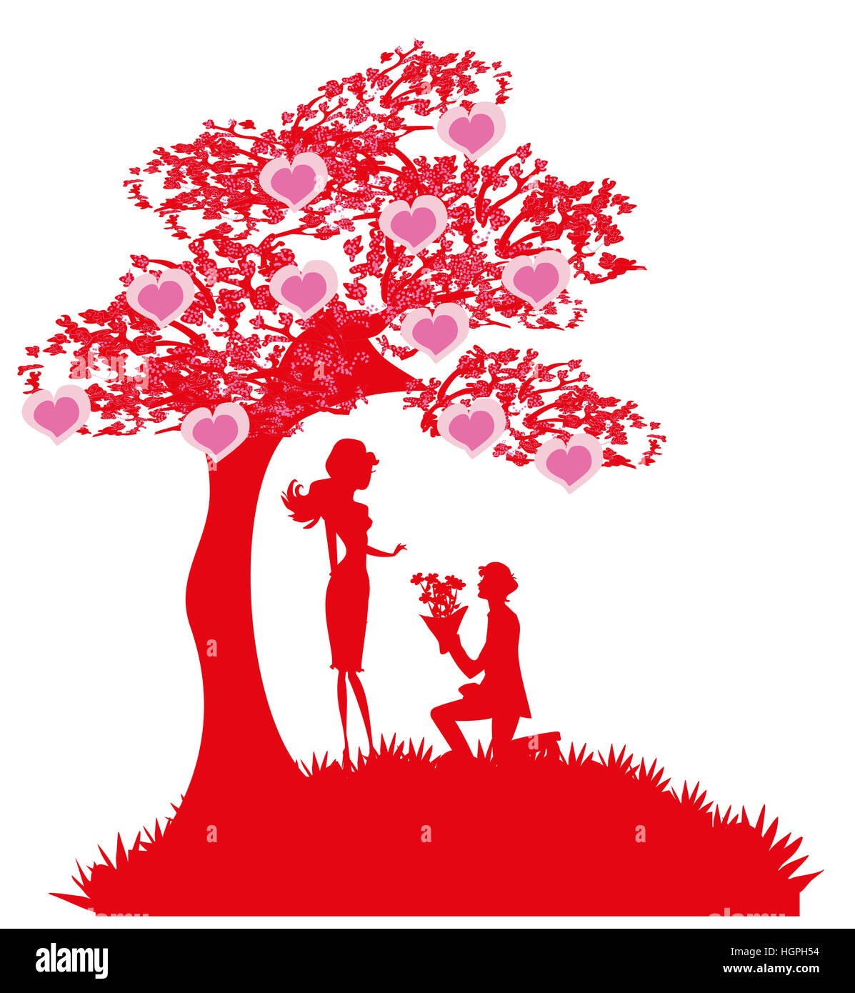 Girl kneeling silhouette hi-res stock photography and images - Alamy
