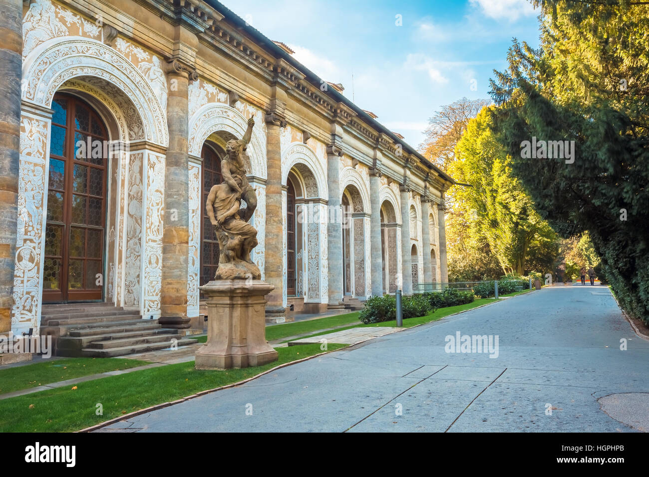 Ball Game Hall in the Royal Garden in Prague, Czech Republic. First built by in mid 16th century. Stock Photo