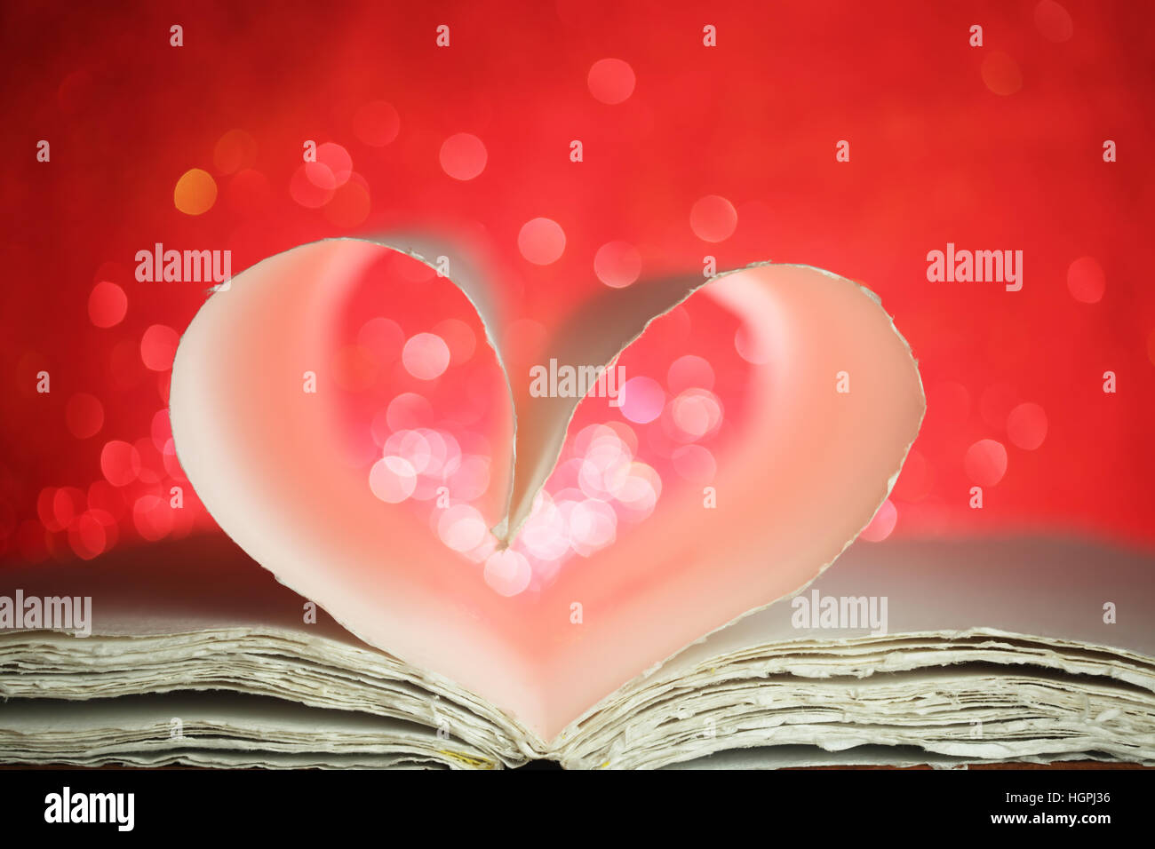 Book pages in the shape of a heart Stock Photo