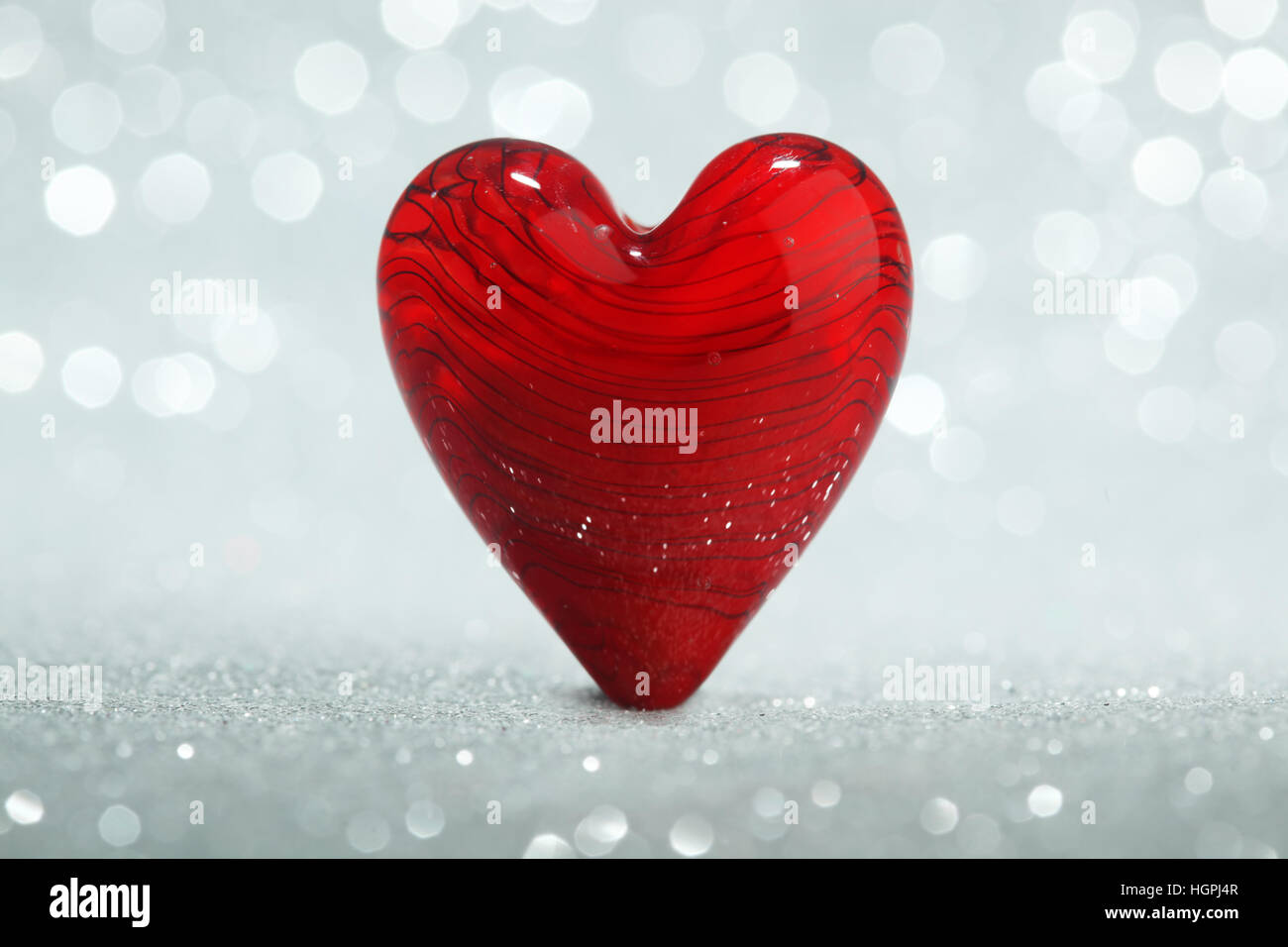 Shiny red heart background Stock Photo