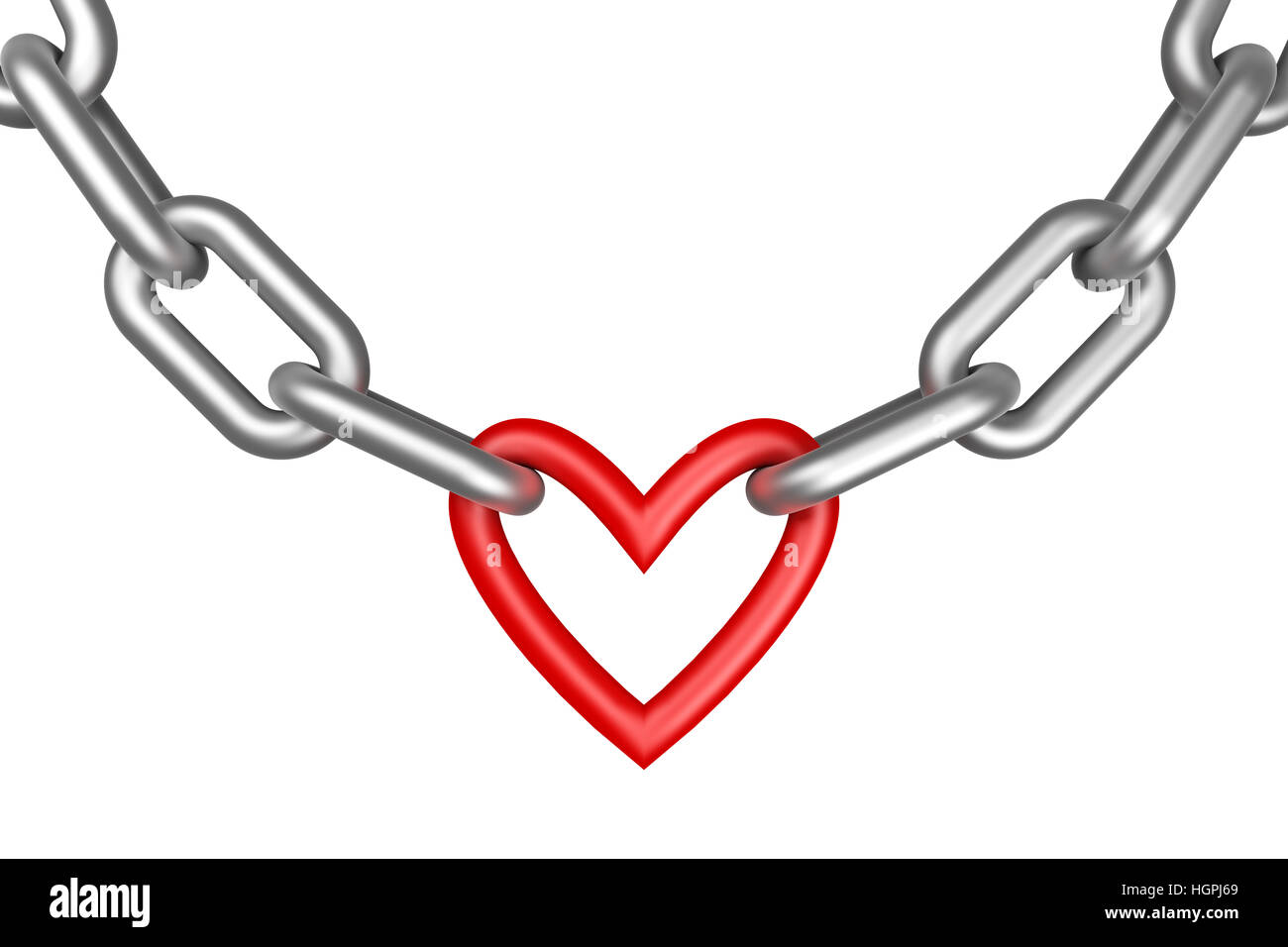 Chain with heart Stock Photo Alamy
