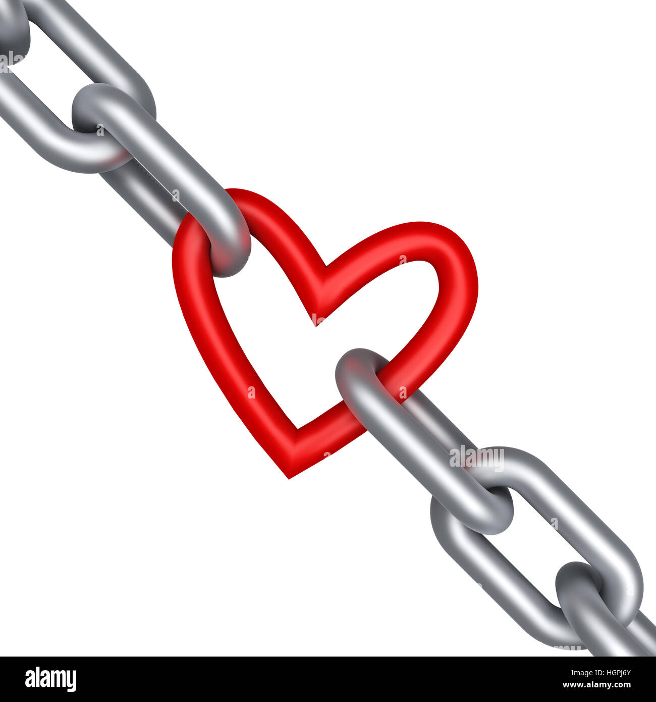 Chain with heart Stock Photo
