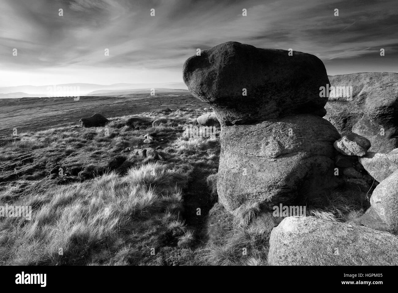 Shinning Clough Moss Moor, Derbyshire, Peak District National Park, England, UK Stock Photo