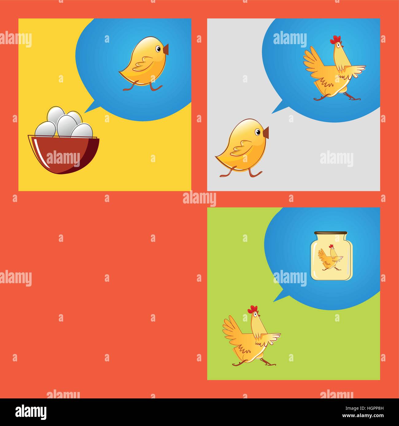 From egg to food. Vector sketch meaning of life Stock Vector