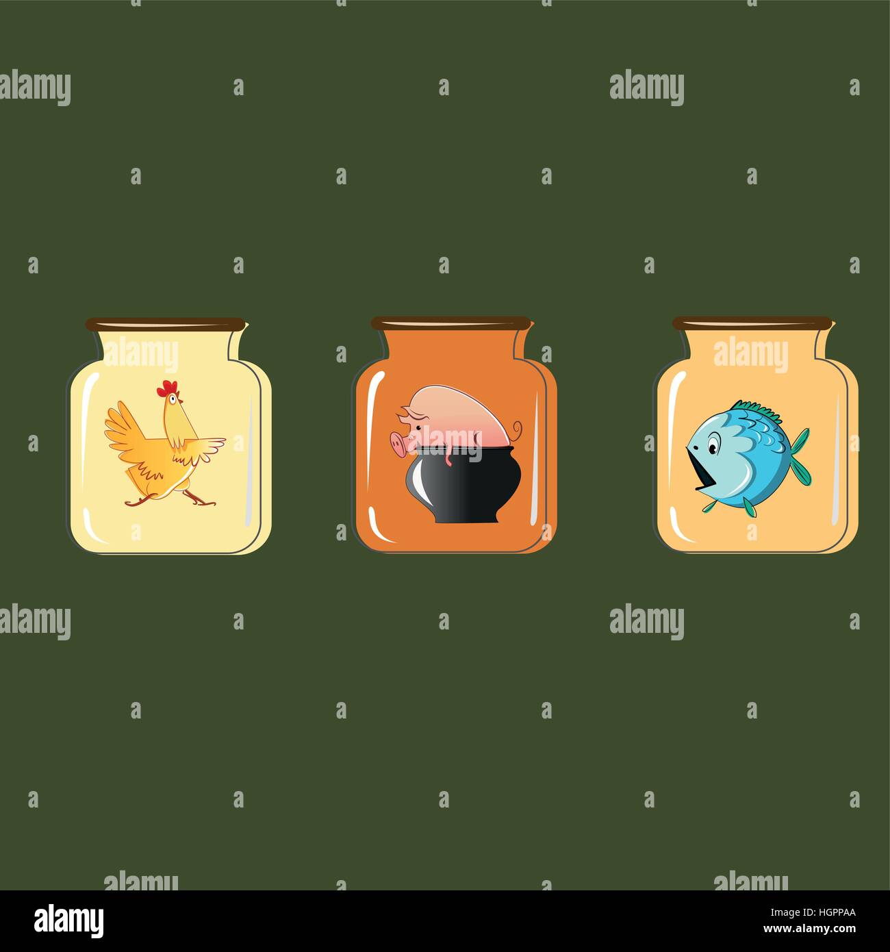 Set of containers for preservation. Vector design Stock Vector