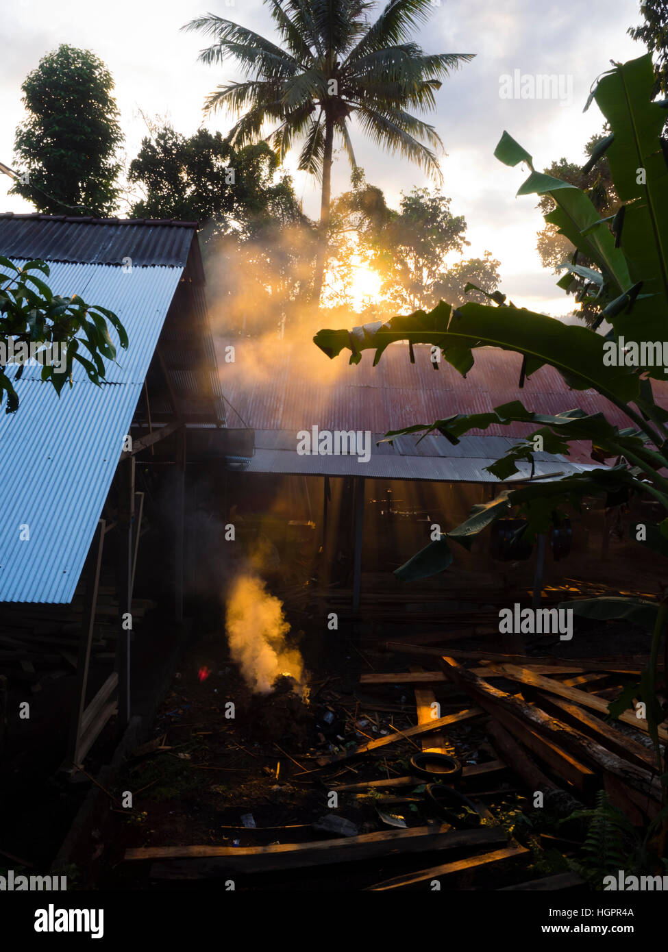 Feuer in Sidemen Stock Photo