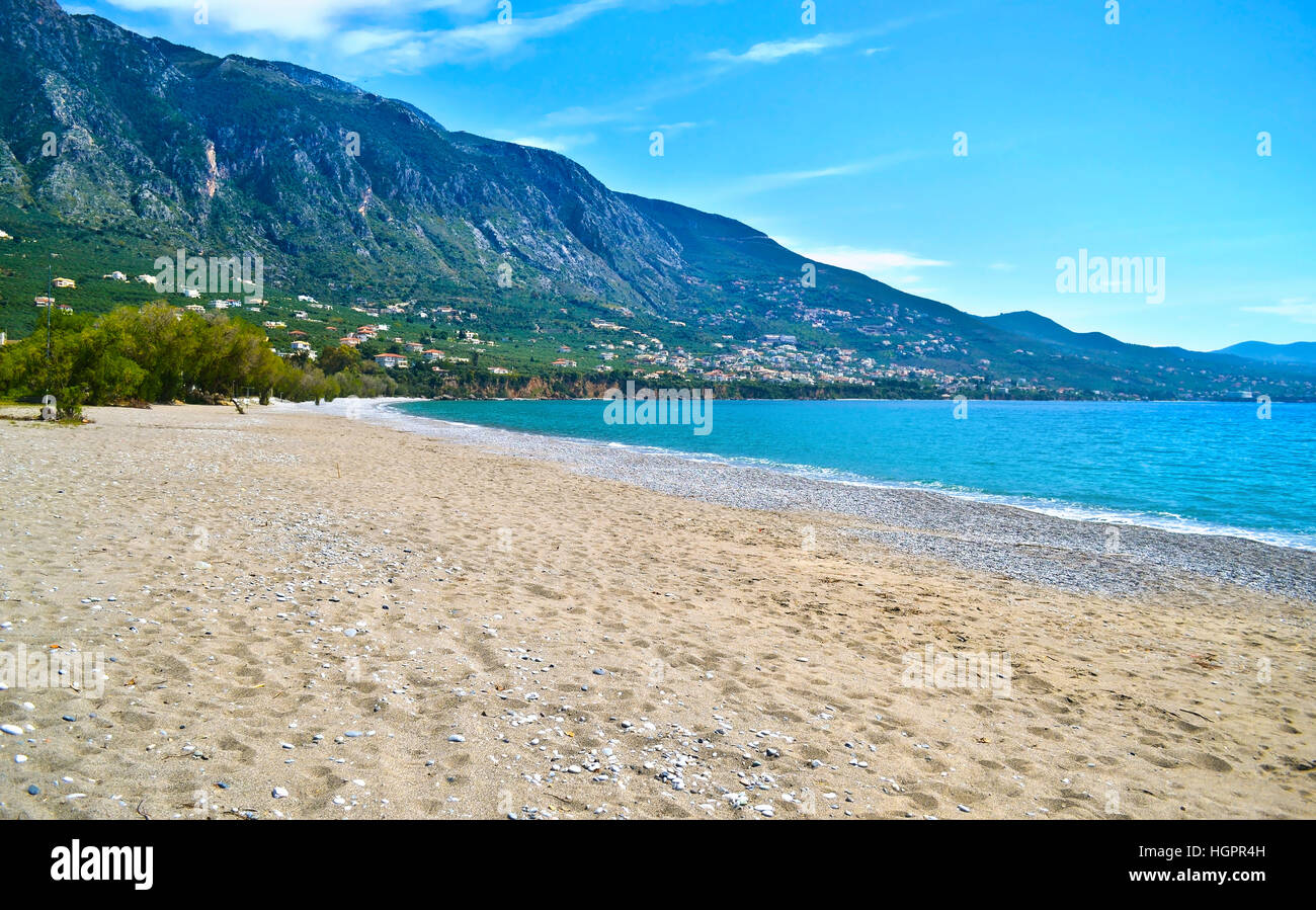 Verga beach at Kalamata Messinia Peloponnese Greece Stock Photo Alamy