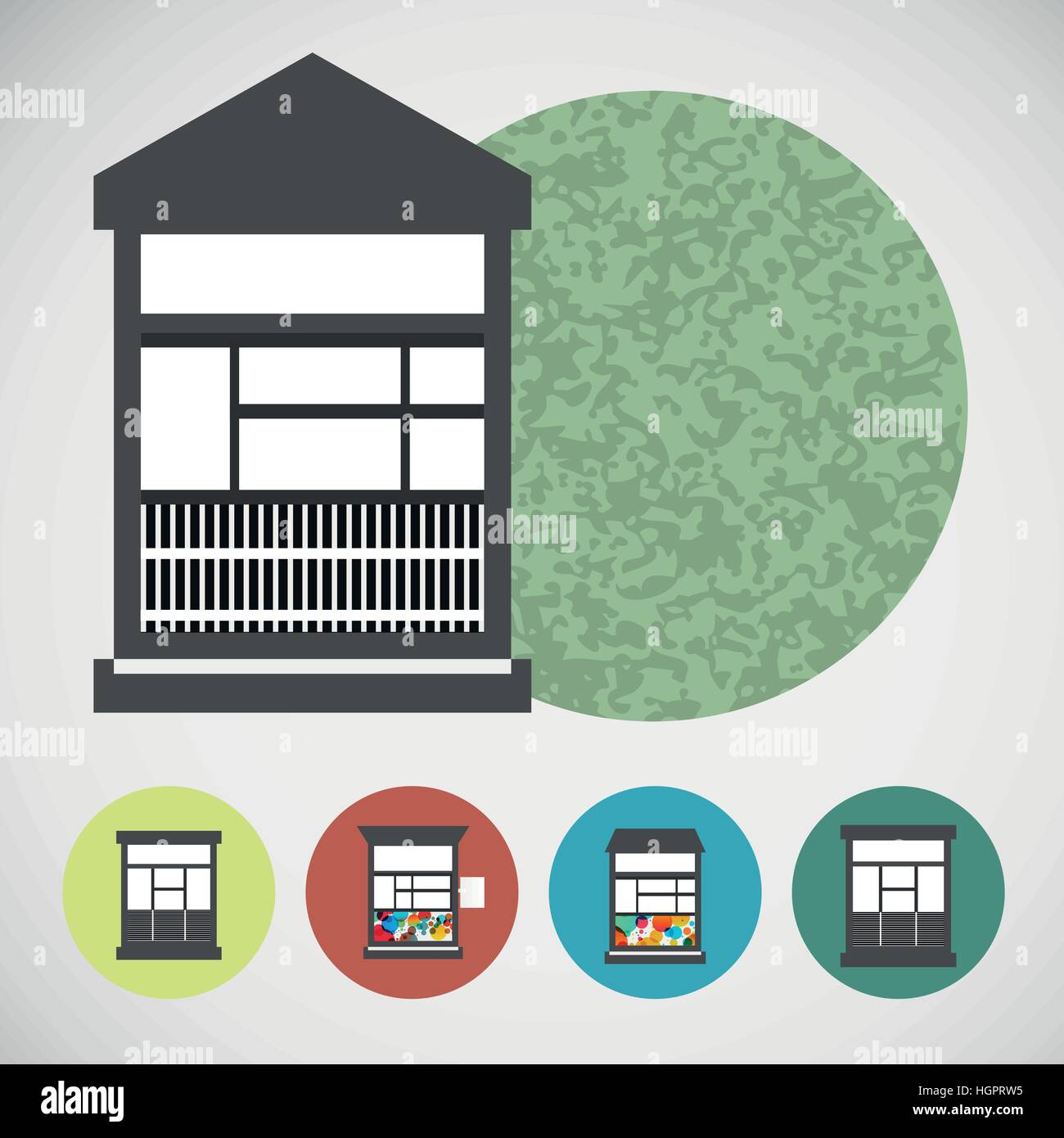 Small vector set house for street retail Stock Vector