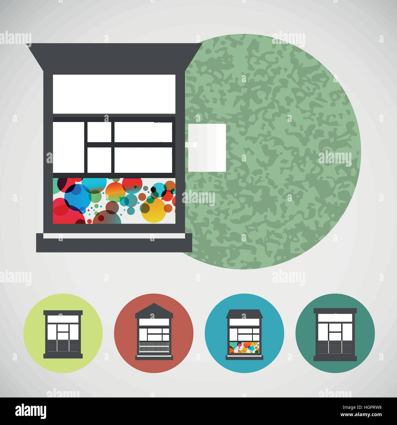 Small vector set house for street retail Stock Vector