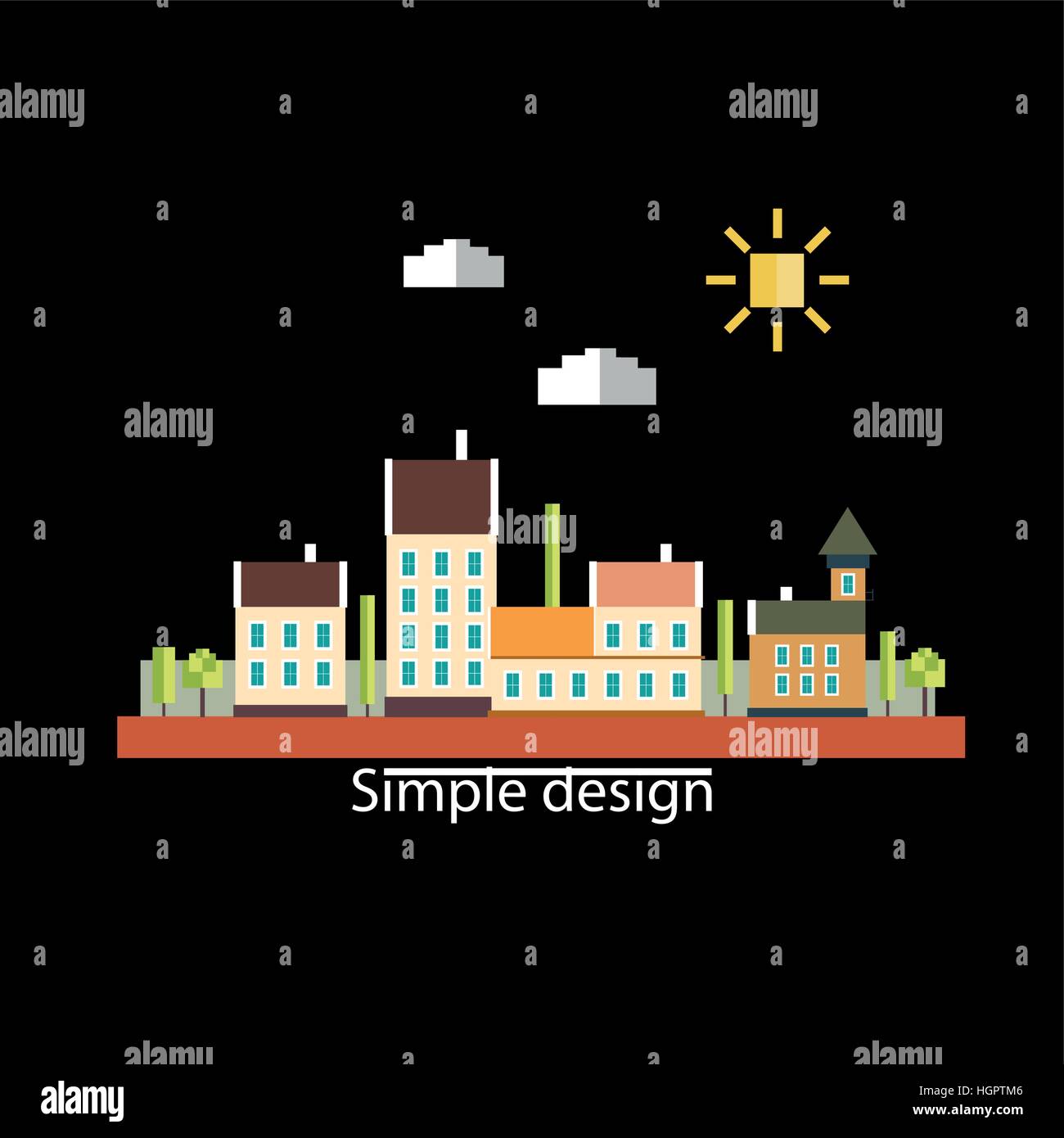 Color flat contours of the urban landscape Stock Vector Image & Art - Alamy