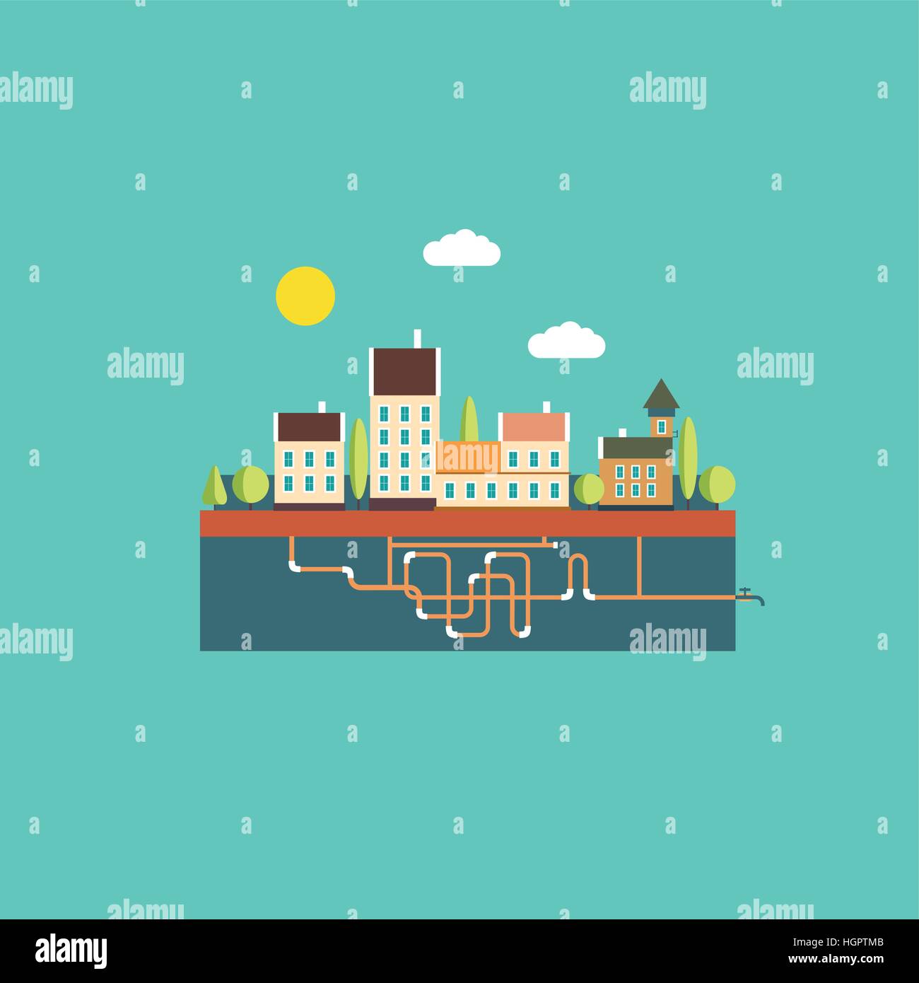 Color flat contours of the urban landscape Stock Vector Image & Art - Alamy