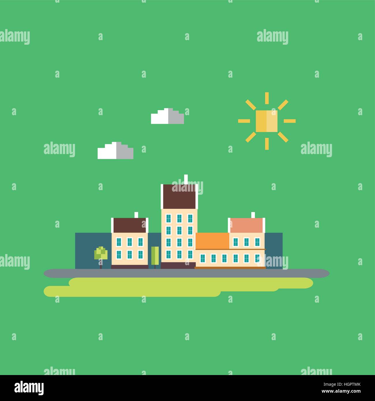 Color flat contours of the urban landscape Stock Vector Image & Art - Alamy