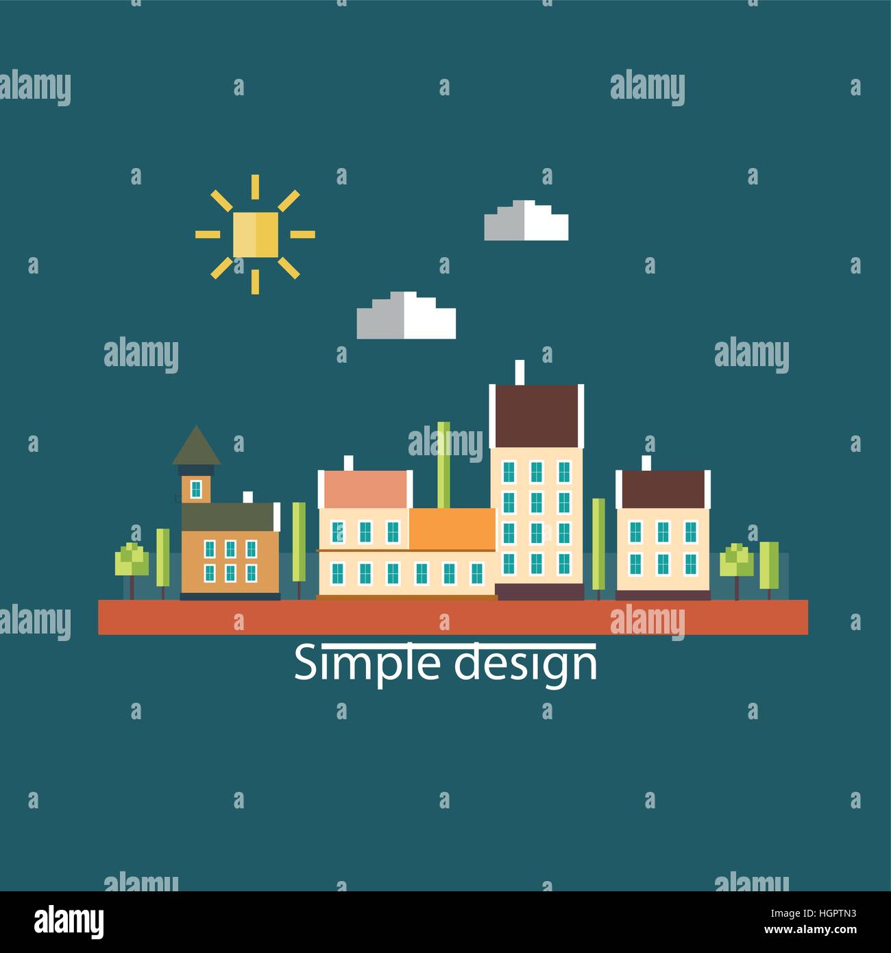Color flat contours of the urban landscape Stock Vector Image & Art - Alamy