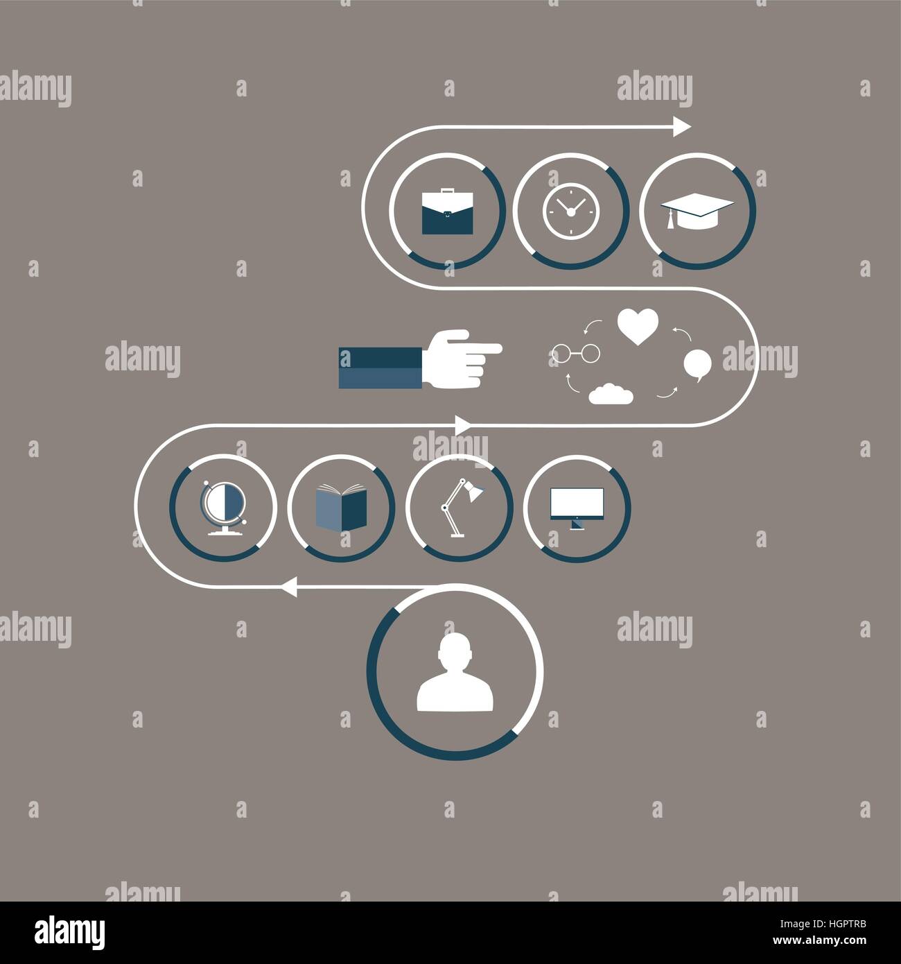 Flat Icons Interior Items In The Workroom Stock Vector Art