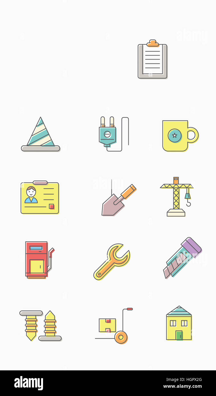 set-of-various-line-icons-stock-photo-alamy