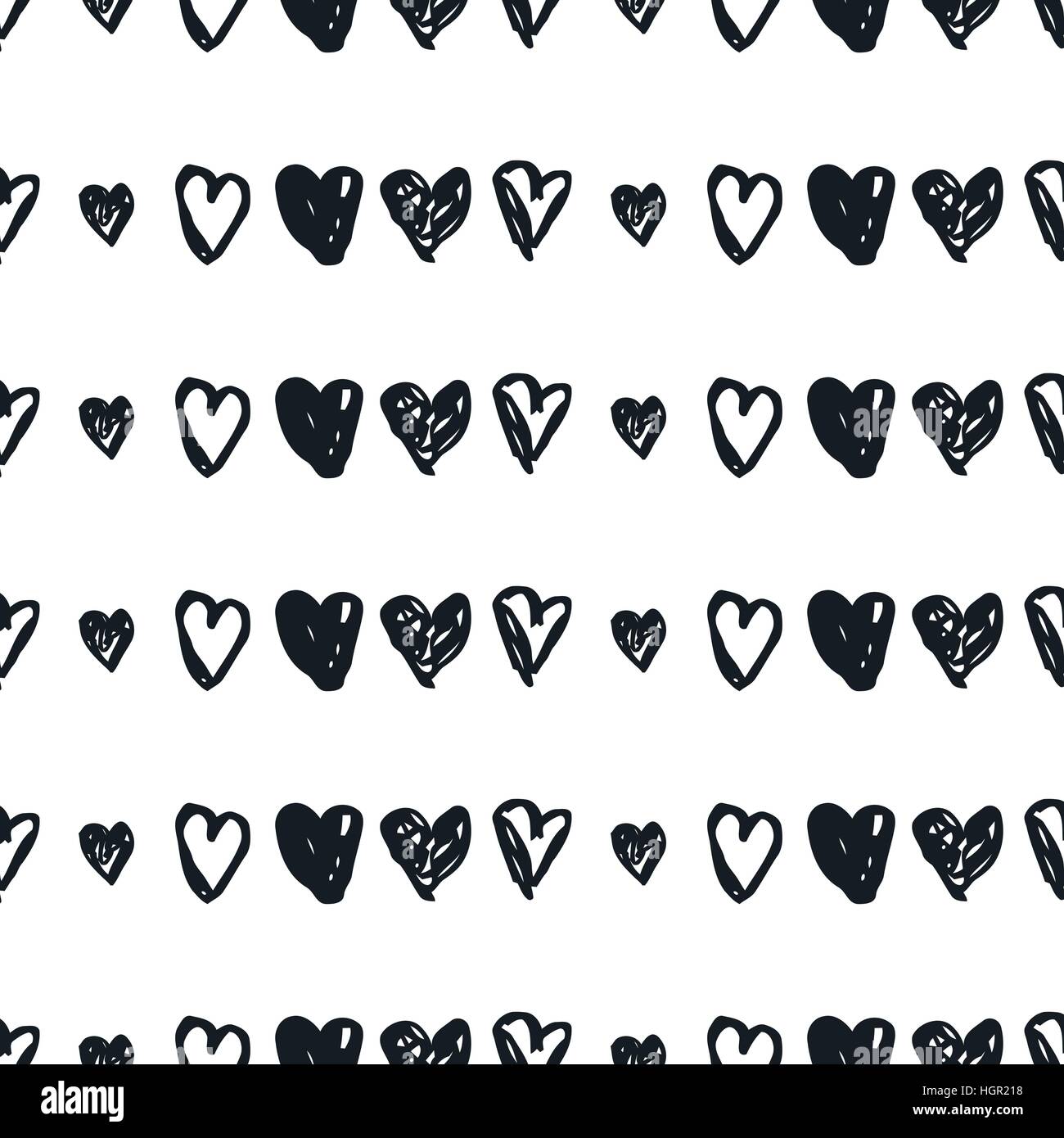 Doodle seamless pattern with hearts Stock Vector Image & Art - Alamy