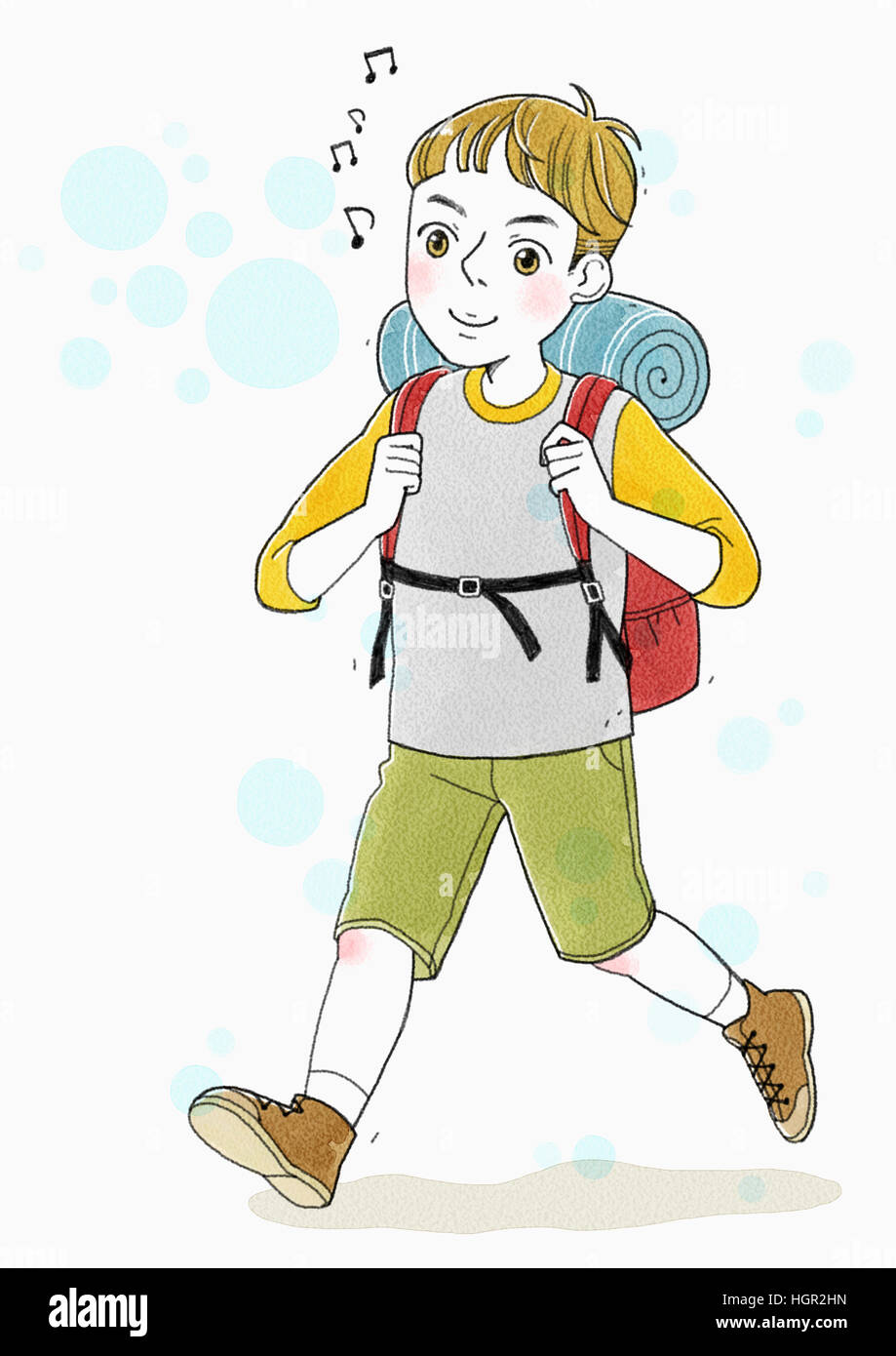 Backpacker Front Facing Man walking backpack front view Cut Out Stock Images & Pictures - Alamy