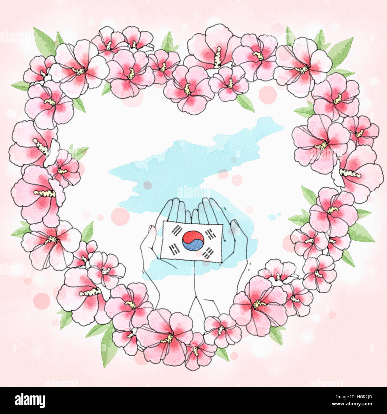 Frame of Korean national flowers Stock Photo Alamy