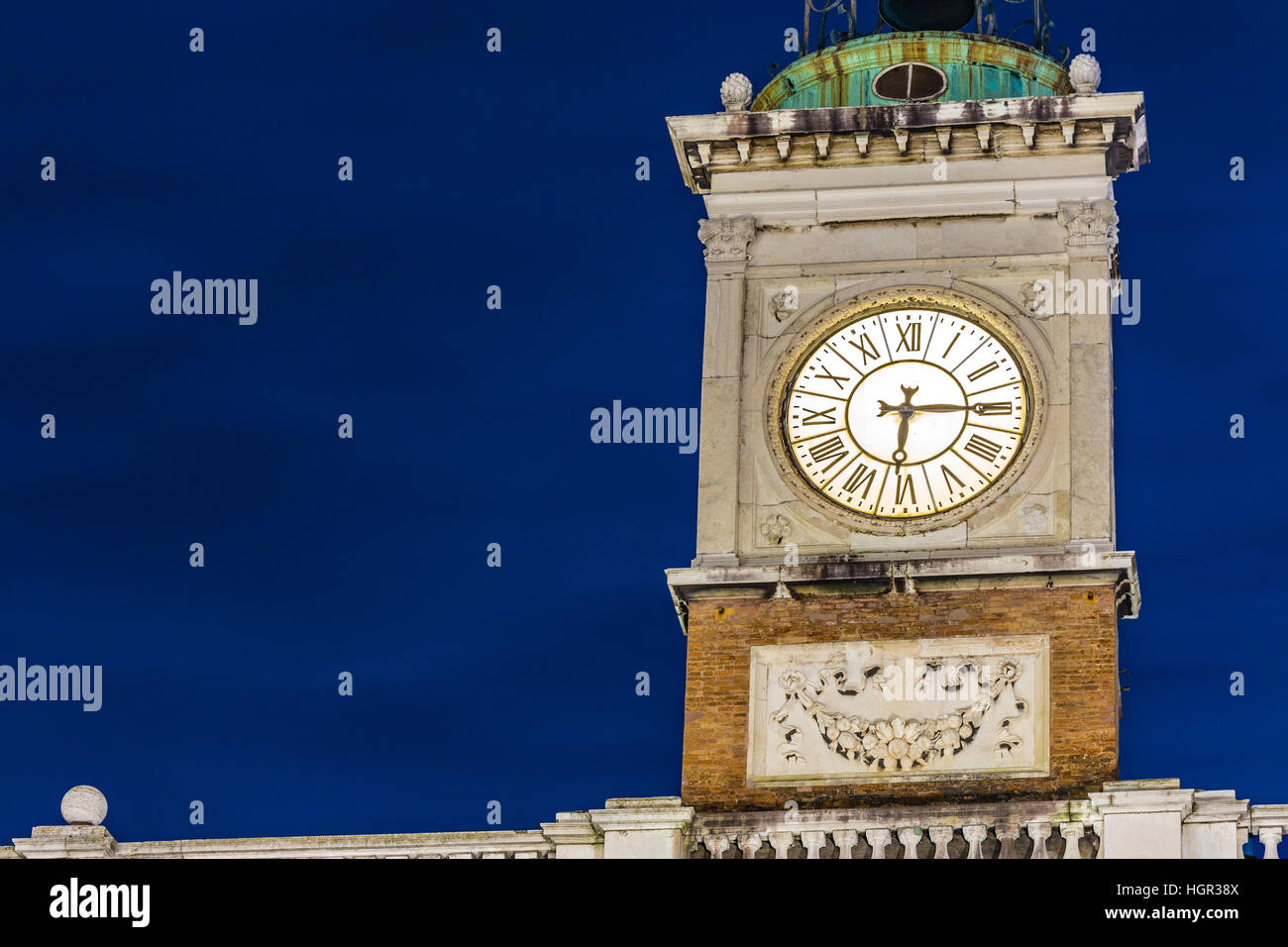 ancient clock tower at night Stock Photo Alamy