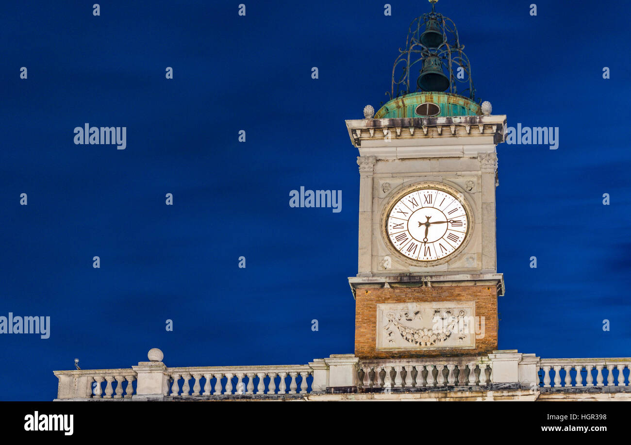ancient clock tower at night Stock Photo Alamy