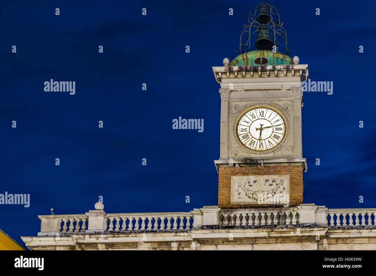 ancient clock tower at night Stock Photo Alamy