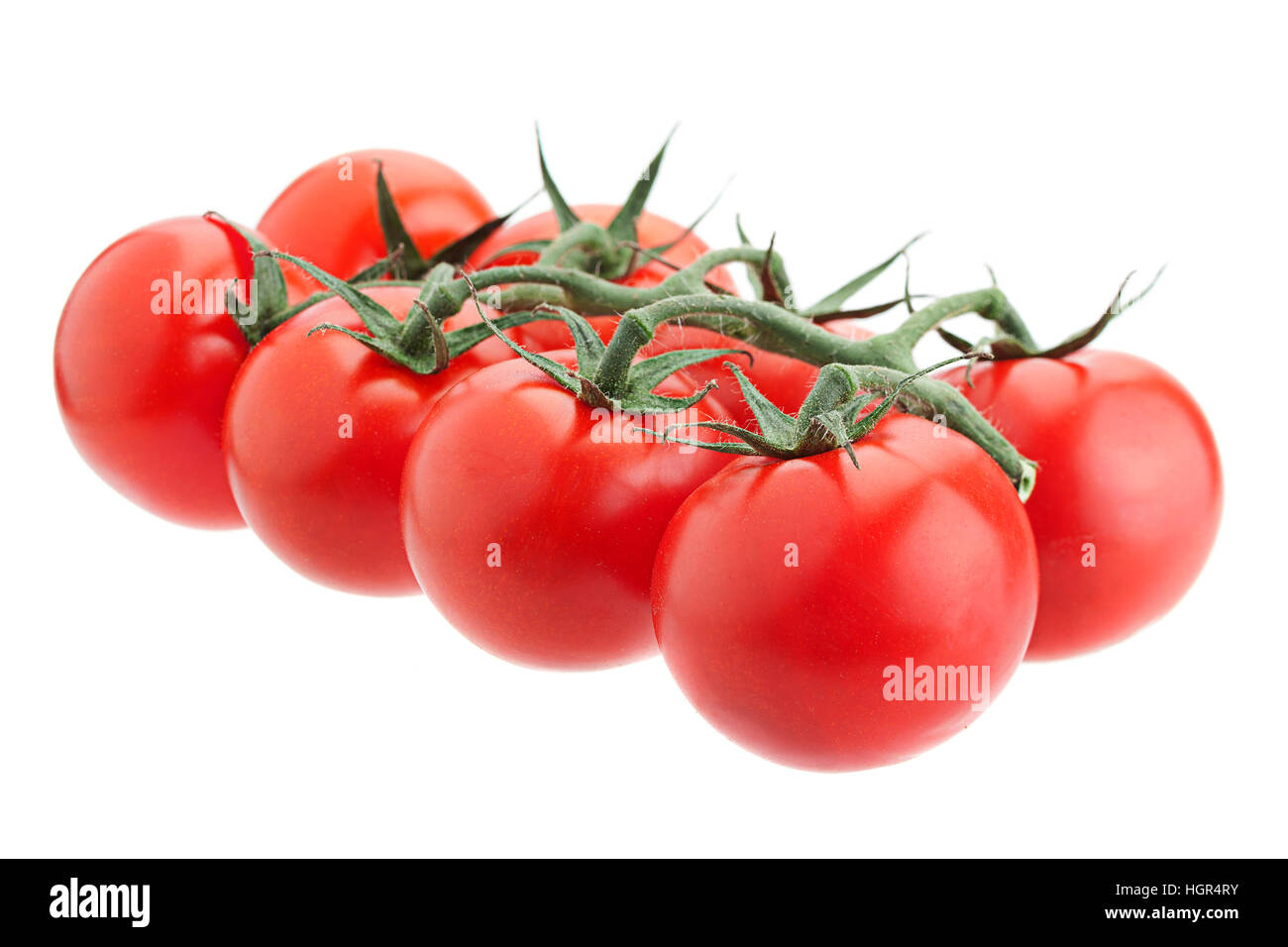 Cherry tomato bunch closeup isolated on white background Stock Photo ...