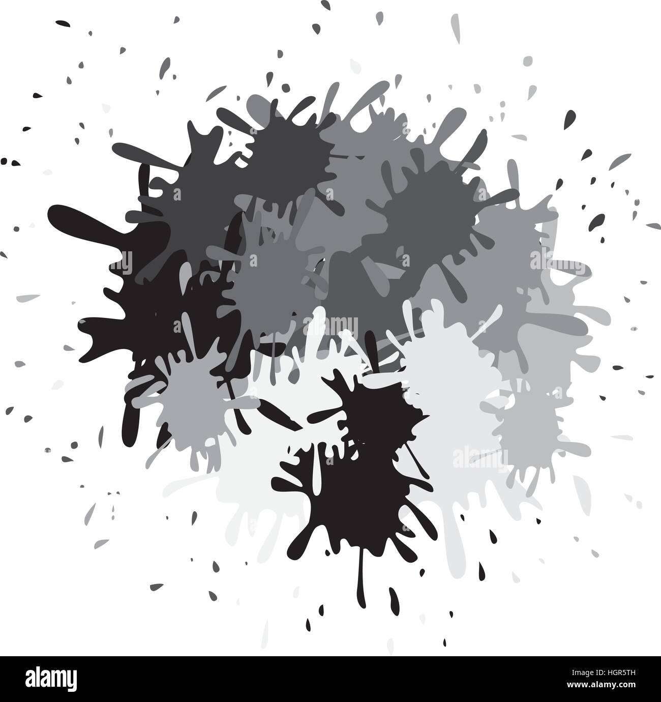 grey tones paint splatter icon image vector illustration design Stock