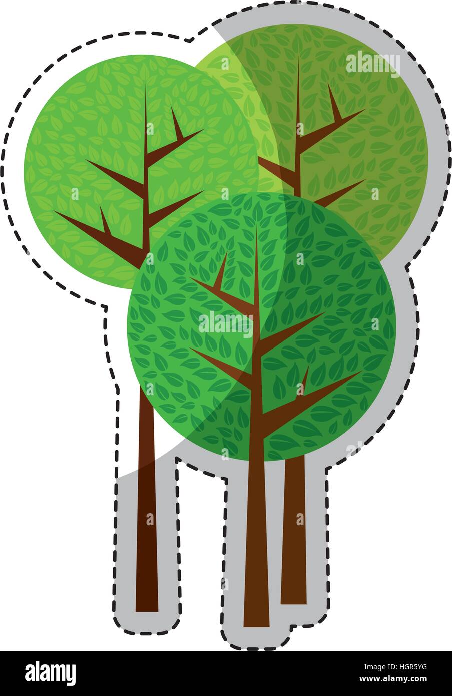 Trees icon over white background. colorful design. vector illustration ...