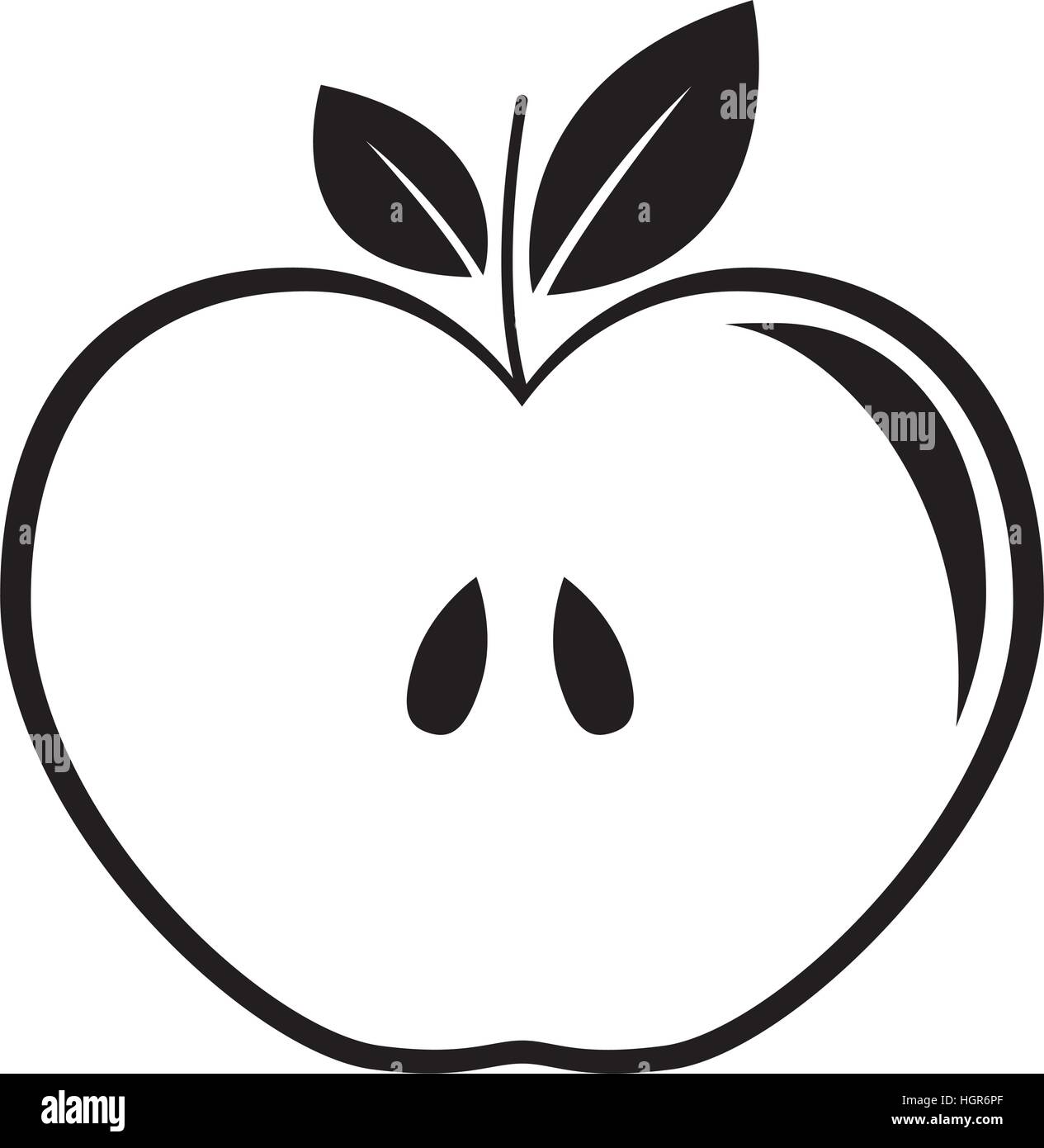 black and white apple icon image vector illustration design Stock ...