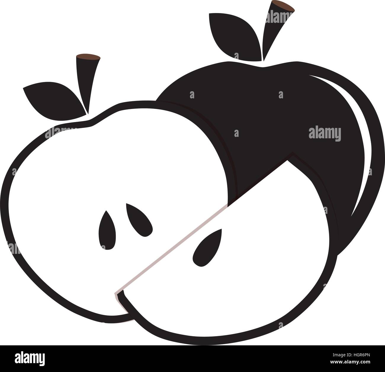 black and white apple icon image vector illustration design Stock ...